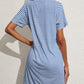 Pocketed Striped Round Neck Short Sleeve Dress