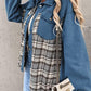 Plaid Button Up Dropped Shoulder Jacket