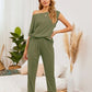 Round Neck Top and Pants Lounge Set
