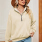 Half Zip Dropped Shoulder Sweatshirt
