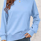 Round Neck  Dropped Shoulder Slit Sweatshirt