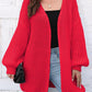 Open Front Dropped Shoulder Longline Cardigan