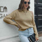 KnittedEmporium Cold-Shoulder Round Neck Sweater