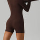Square Neck Long Sleeve Active Romper