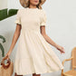Women's Full Size Smocked Flounce Sleeve Ruffle Hem Dress