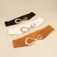 Women's Ribbed Alloy Buckle Elastic Belt