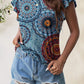 Printed Round Neck Short Sleeve T-Shirt