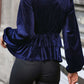 Twisted Layered Plunge Raglan Sleeve Blouse