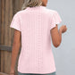 Eyelet Notched Flutter Sleeve T-Shirt