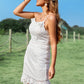 EillyBazar Lace Ruffle Hem Spaghetti Strap Dress