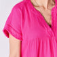 Zenana Full Size Raw Hem Short Sleeve Top - Brand Zenana