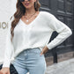 Cable-Knit V-Neck Sweater