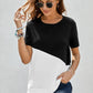Full Size Two-Tone Round Neck Tee