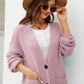 SkyMarie Waffle-Knit Dropped Shoulder Cardigan