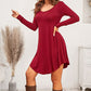 Round Neck Long Sleeve Mini Dress