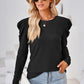 Round Neck Puff Sleeve Blouse