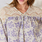 Hailey & Co Full Size Lace Detail Printed Blouse
