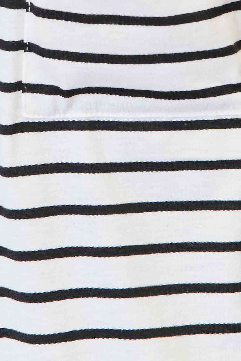 Double Take Striped Open Front Longline Cardigan *