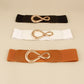 Women's Ribbed Alloy Buckle Elastic Belt