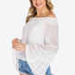 Swiss Dot White Off-Shoulder Blouse