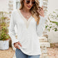 Pretty Purples Eyelet V-Neck Smocked Flounce Sleeve Blouse