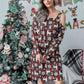 Christmas Asymmetrical Neck Long Sleeve Mini Dress