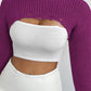 Full Size Distressed Long Sleeve Cropped Sweater