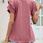 Layered Flutter Sleeve V-Neck Top