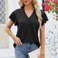 V-Neck Flutter Sleeve T-Shirt