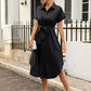 Tied Button Up Shirt Dress