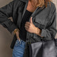 Button Up Collared Neck Long Sleeve Jacket