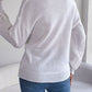 SophisticatedChic Cable-Knit Buttoned V-Neck Sweater