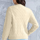 Cable-Knit Button Up Dropped Shoulder Cardigan