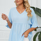 Peplum V-Neck Half Sleeve T-Shirt