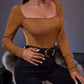 Square Neck Long Sleeve T-Shirt