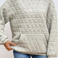Quilted Long Sleeve Hoodie with Pocket