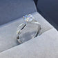 Women's 2 Carat Moissanite Crisscross 925 Sterling Silver Ring