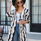 Sophia & Grace Printed Open Front Pocketed Cardigan