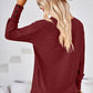 Full Size V-Neck Long Sleeve Blouse