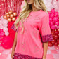 Candy Cane Sequin Half Sleeve T-Shirt