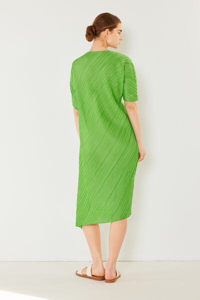 Marina West Swim Pleated Dolman Sleeve Dress *