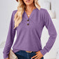 Notched Long Sleeve T-Shirt