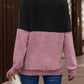 Full Size Two-Tone Crisscross Detail Sweatshirt