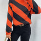 Striped Turtleneck Dropped Shoulder Sweater