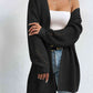 Open Front Dropped Shoulder Slit Cardigan