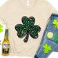 Lucky Clover Round Neck Short Sleeve T-Shirt