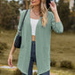 Cable-Knit Long Sleeve Cardigan with Pocket