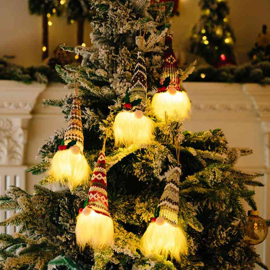 Assorted Christmas 2-Piece Light-Up Gnome Hanging Widgets Ornaments
