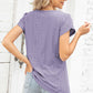 Eyelet Notched Petal Sleeve Blouse