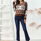 Women's Christmas Snowflake Pattern Round Neck Sweater